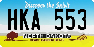 ND license plate HKA553