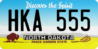 ND license plate HKA555