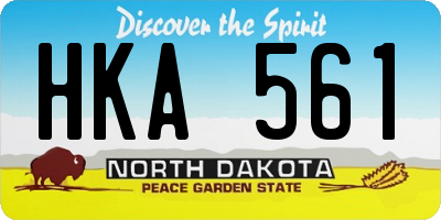 ND license plate HKA561