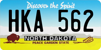 ND license plate HKA562