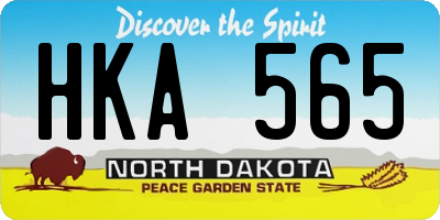ND license plate HKA565