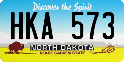 ND license plate HKA573
