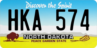 ND license plate HKA574