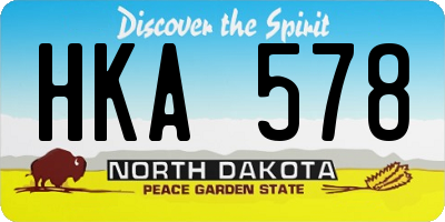 ND license plate HKA578