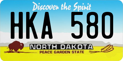 ND license plate HKA580