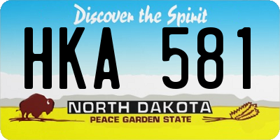 ND license plate HKA581