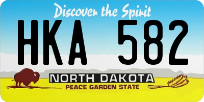 ND license plate HKA582