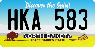 ND license plate HKA583