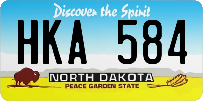 ND license plate HKA584