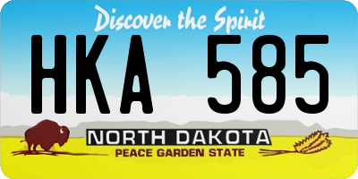 ND license plate HKA585
