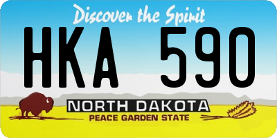 ND license plate HKA590