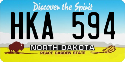 ND license plate HKA594