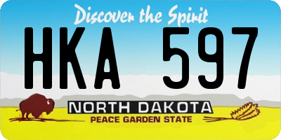 ND license plate HKA597