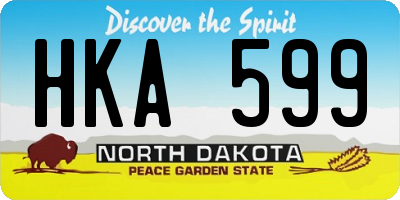 ND license plate HKA599