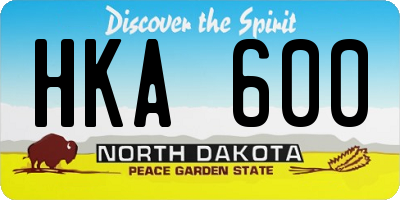 ND license plate HKA600