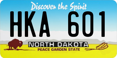 ND license plate HKA601