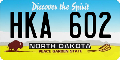 ND license plate HKA602