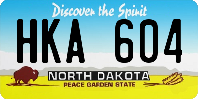 ND license plate HKA604