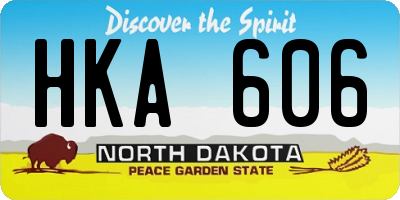 ND license plate HKA606