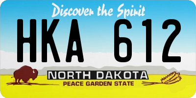 ND license plate HKA612