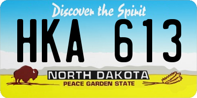 ND license plate HKA613