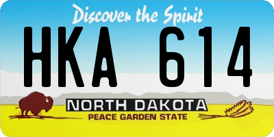 ND license plate HKA614