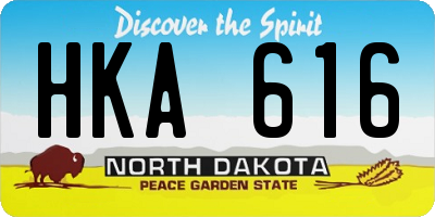 ND license plate HKA616