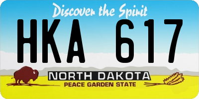 ND license plate HKA617