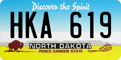 ND license plate HKA619