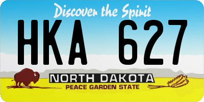 ND license plate HKA627