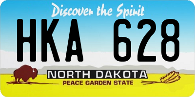 ND license plate HKA628
