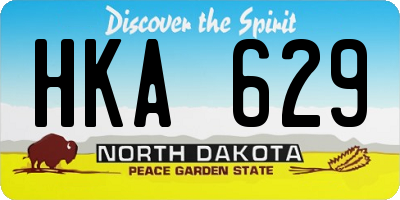 ND license plate HKA629