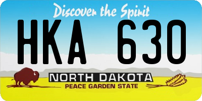 ND license plate HKA630