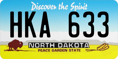 ND license plate HKA633