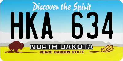 ND license plate HKA634