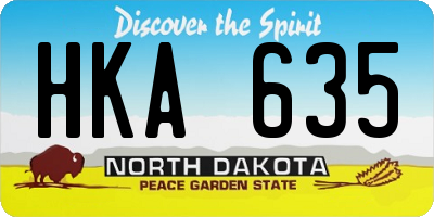 ND license plate HKA635