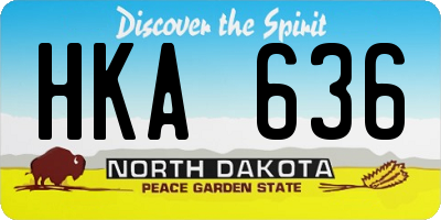 ND license plate HKA636