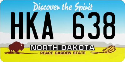 ND license plate HKA638