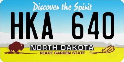 ND license plate HKA640