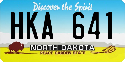 ND license plate HKA641