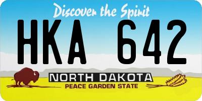 ND license plate HKA642