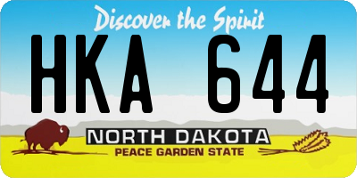 ND license plate HKA644