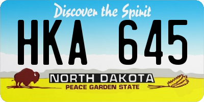 ND license plate HKA645
