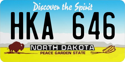 ND license plate HKA646