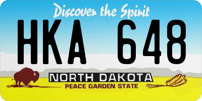 ND license plate HKA648