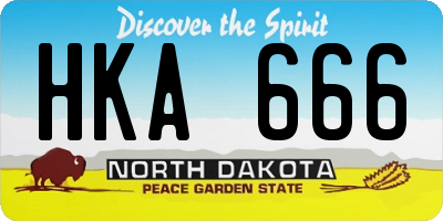 ND license plate HKA666
