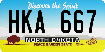 ND license plate HKA667