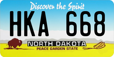 ND license plate HKA668
