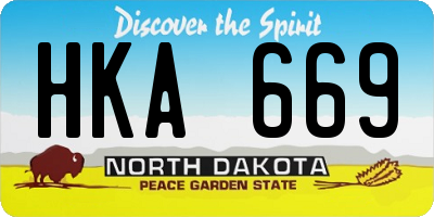 ND license plate HKA669