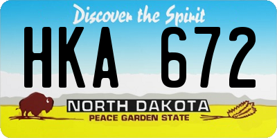 ND license plate HKA672
